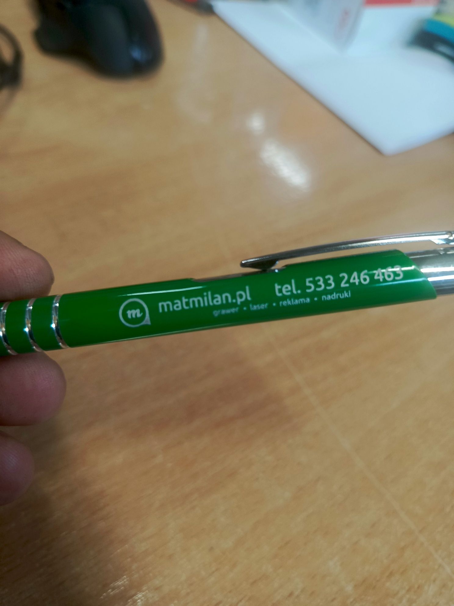 Długopis reklamowy z logo 100szt znakowanie grawer + projekt