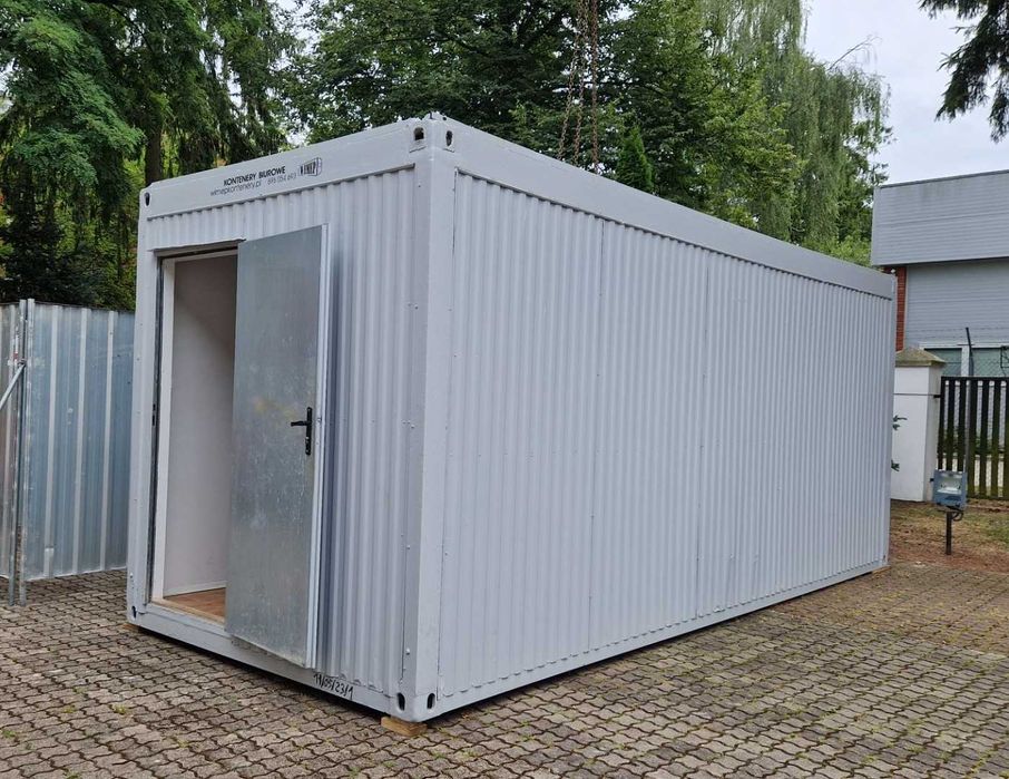 Kontener Biurowy - Socjalny - Na Dom z dachem spawanym-wym.6x2,44m.