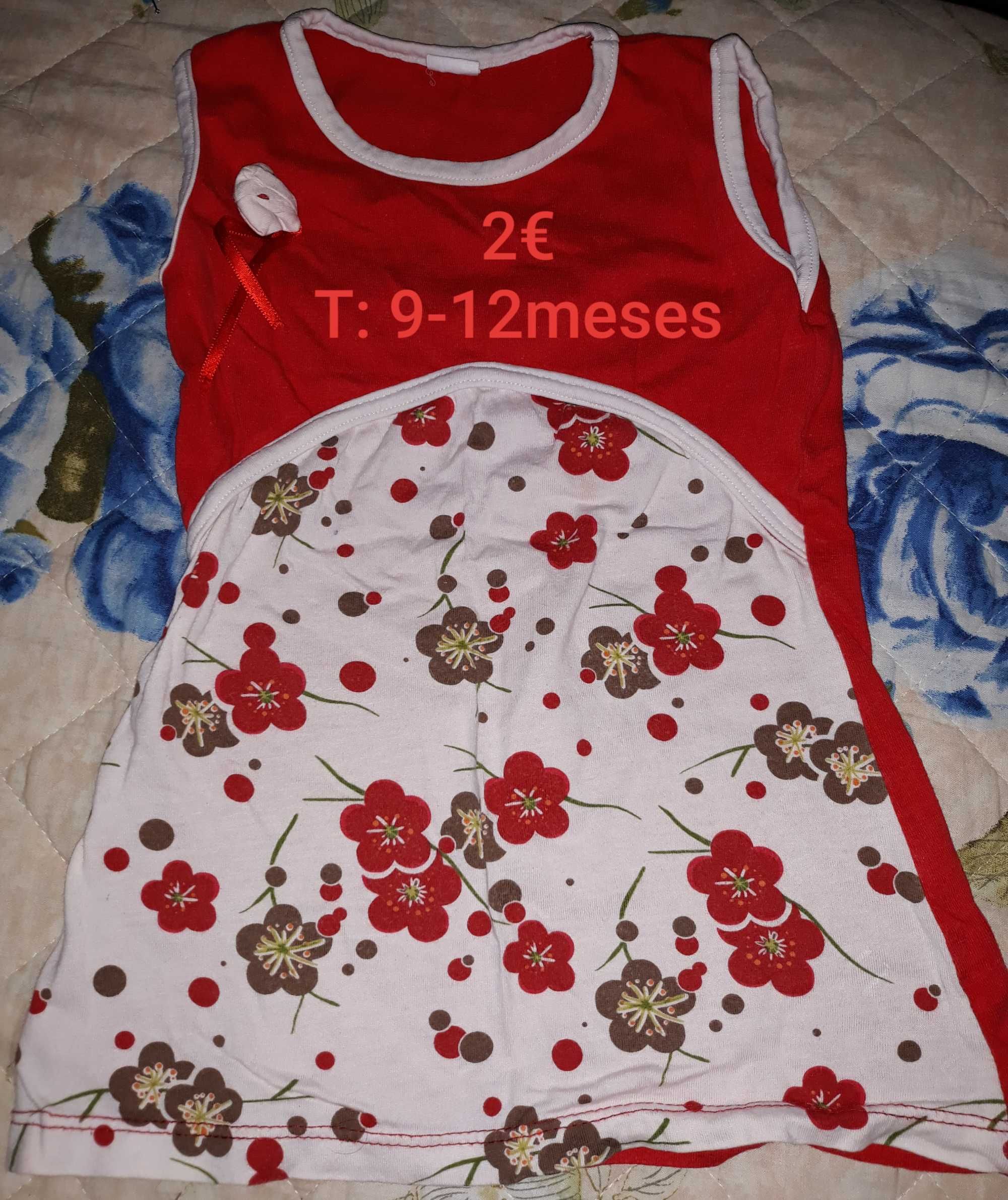 Roupa de menina (9/12m), sapatinhos e mala de maternidade.