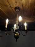 Lampa mosiężna pająk 4 ramienna vintage
