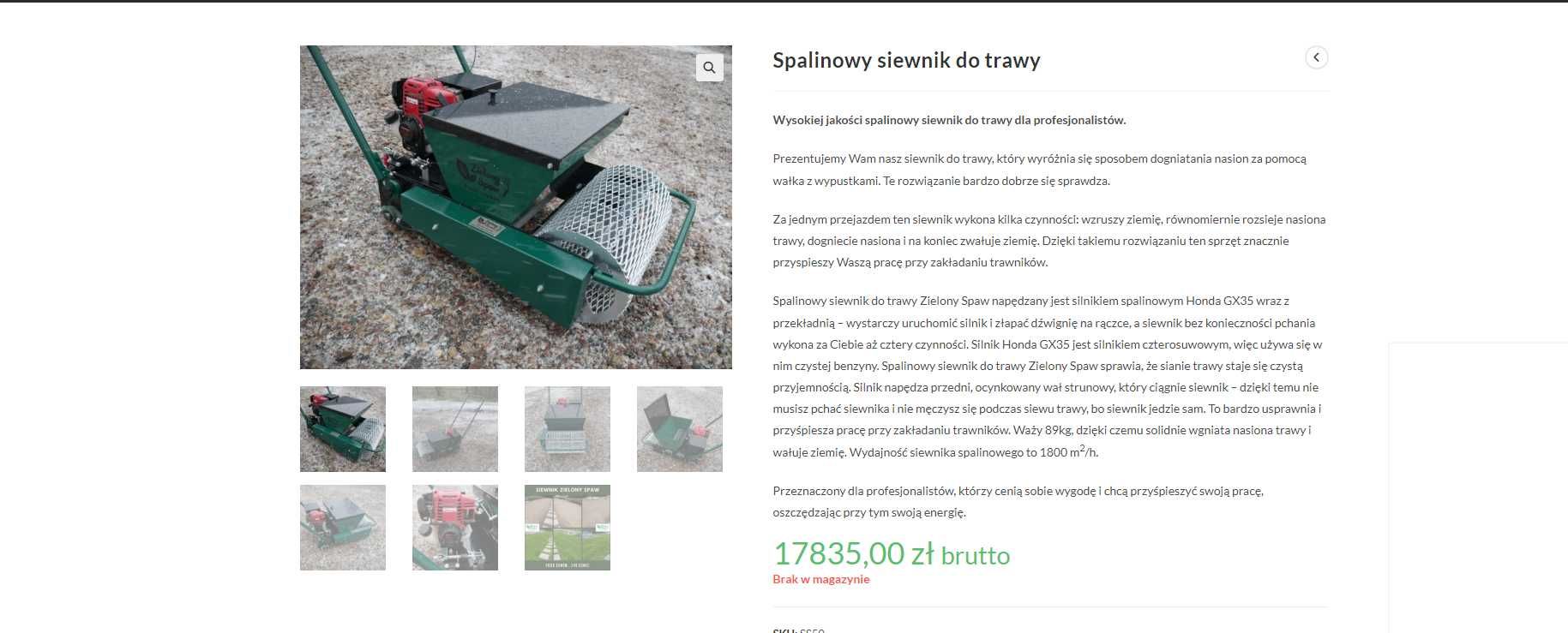 Sprzedam siewnik spalinowy do trawników Zielony Spaw