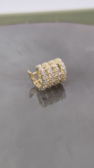 Nowy złoty charms do bransoletki typu Pandora żmija wąż cyrkonie białe