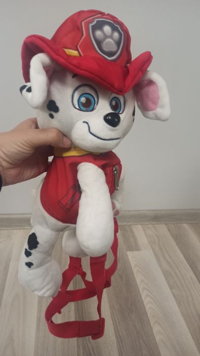 Mały  plecak - maskotka z szelkami - Marshall - Psi Patrol