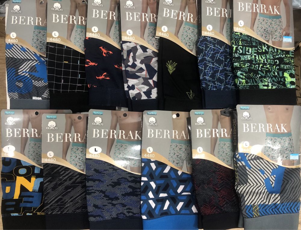 Труси чоловічі Боксери Кольорові Розмір S/M/L/XL/2XL Berrak Туреччина
