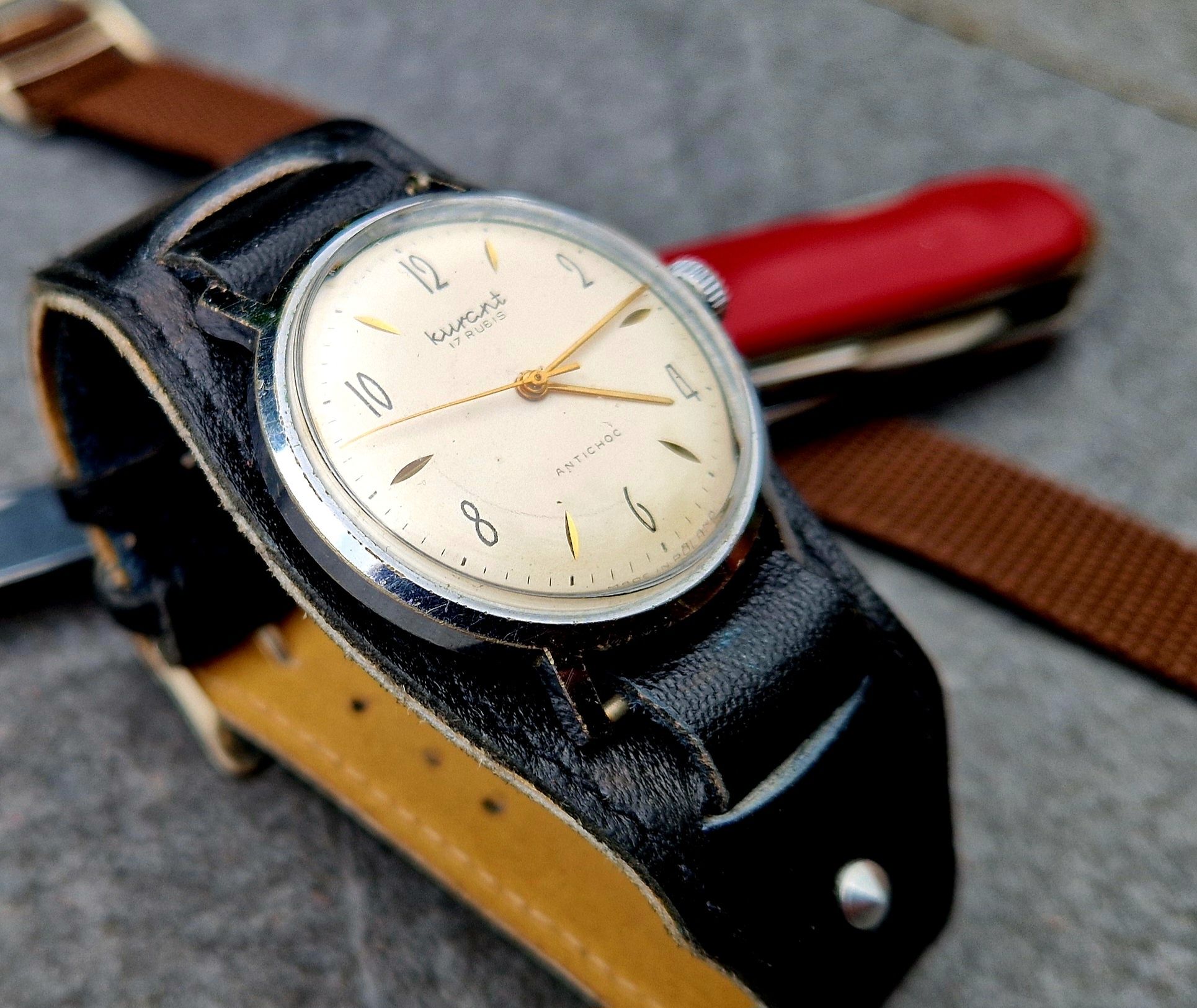 KURANT 17 rubis Błonie Wodoszczelny zegarek męski Vintage
