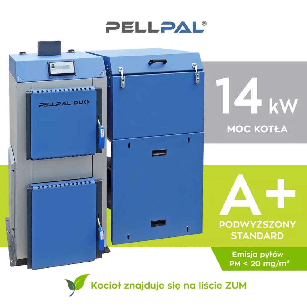 Kocioł na  PELLET PELLPAL DUO o mocy  14 kW - 5 klasa ecodesign