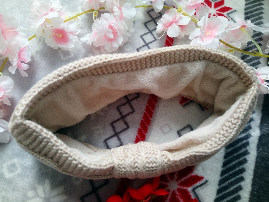 Opaska na głowę ciepła beżowa