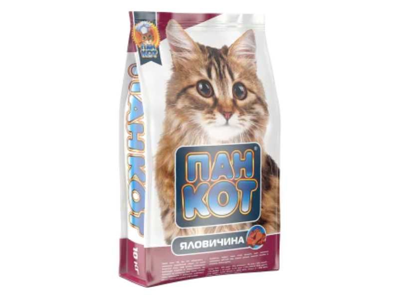Cухий корм для кішок Пан Кіт зі смаком яловичини 10 кг