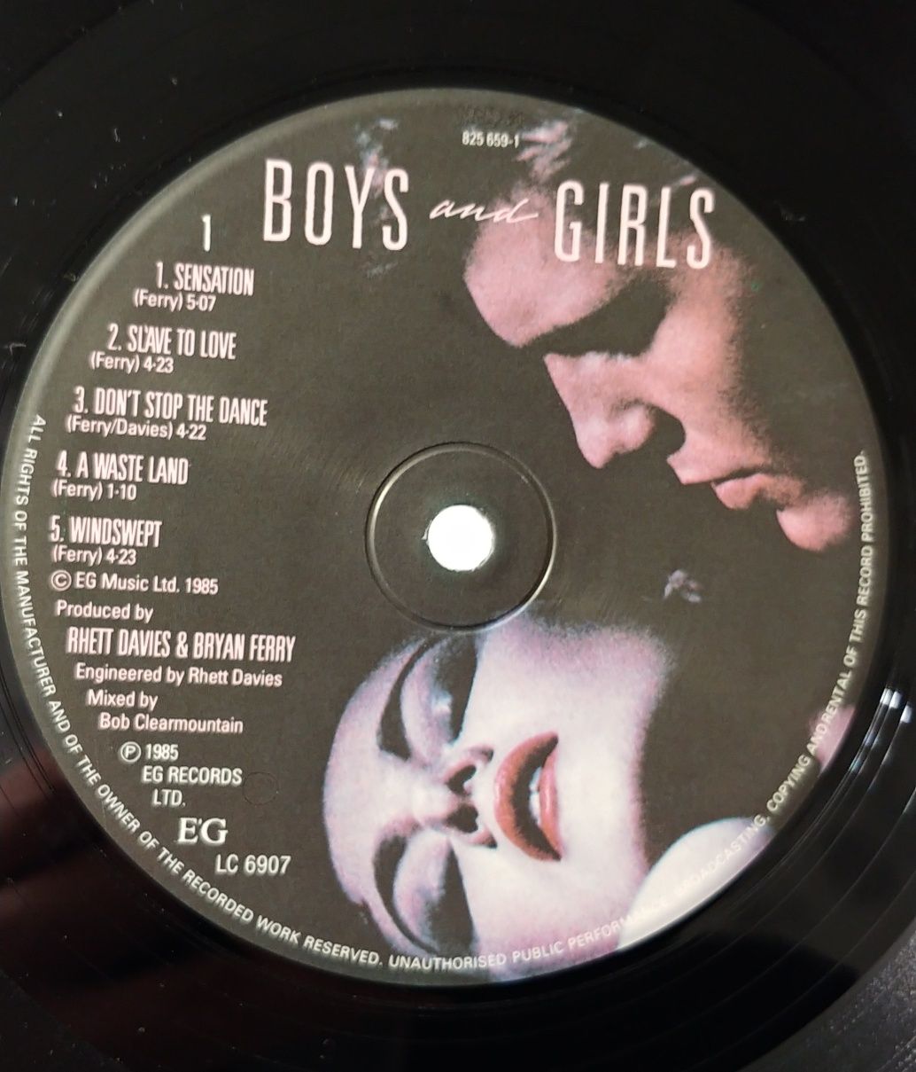 Bryan Ferry – Boys And Girls.  Ex+. 1985r.