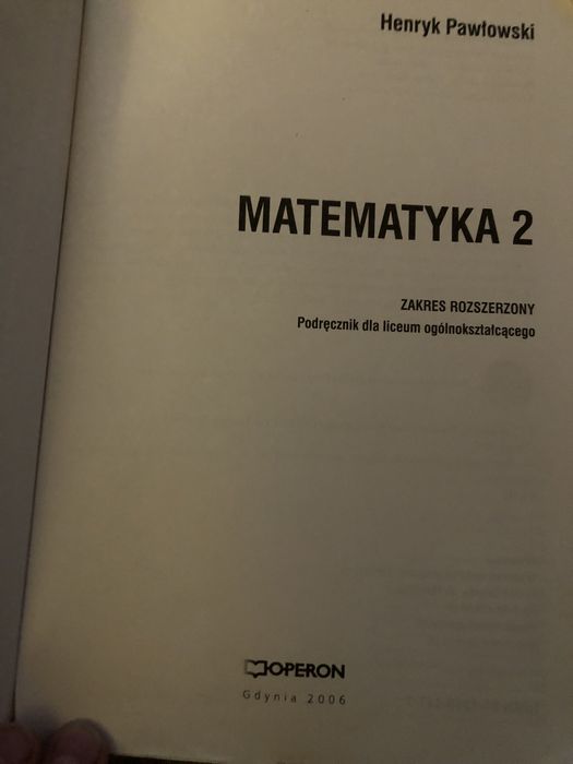 Matematyka 2 poziom rozszerzony Pawłowski