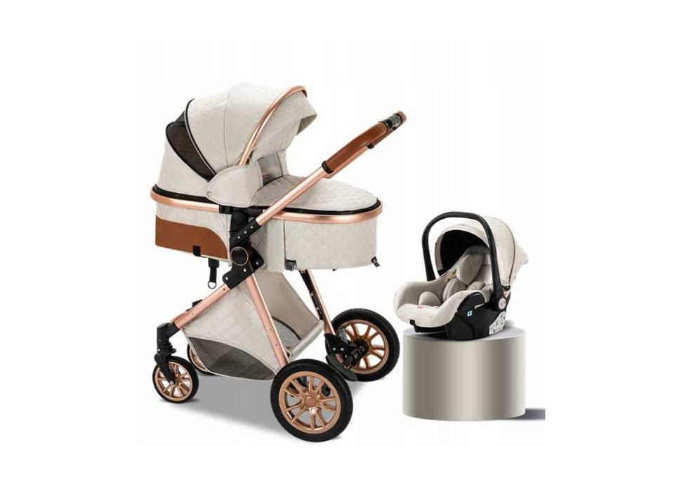 Wielofunkcyjny Wózek 3w1 – Gondola, Spacerówka, Fotelik + Akcesoria