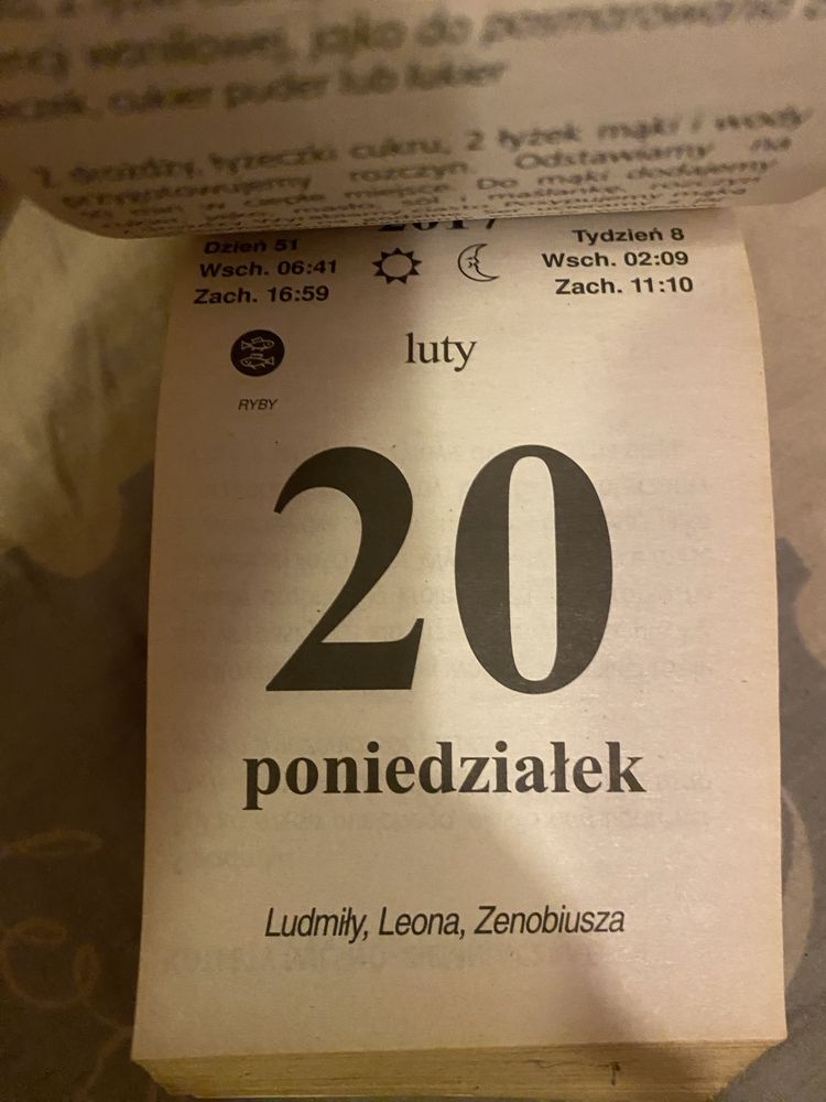 Kalendarz zrywak kartkowy nowy 2017 rok Vademecum kuchni polskiej