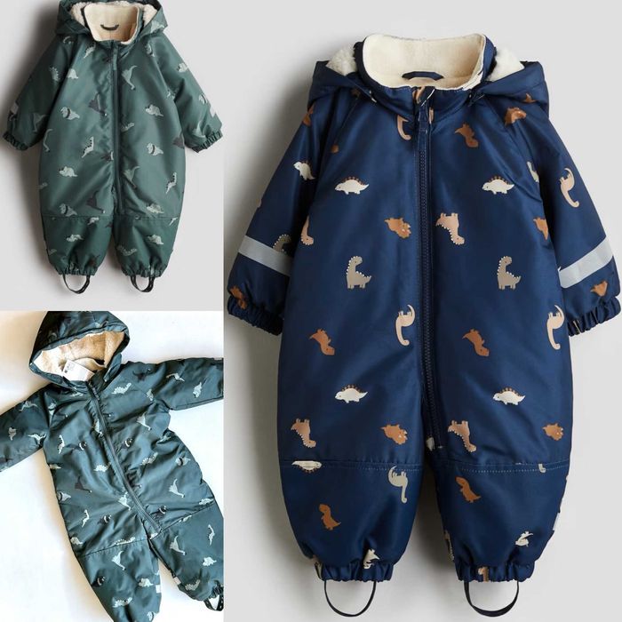 Зимовий термо комбінезон діно від h&m ріст від 80 до 104 см