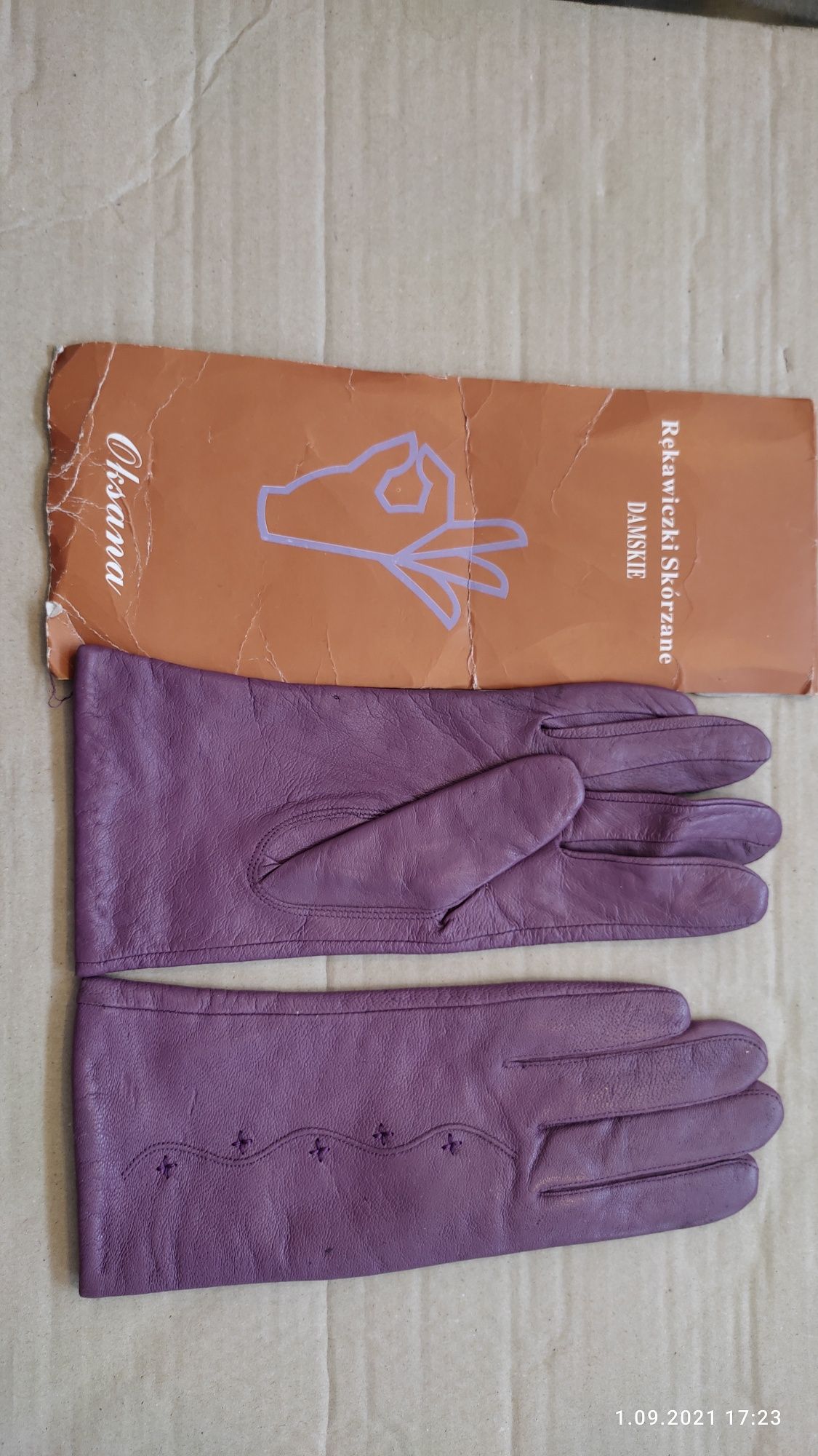 Rękawiczki skórzane damskie rozmiar S