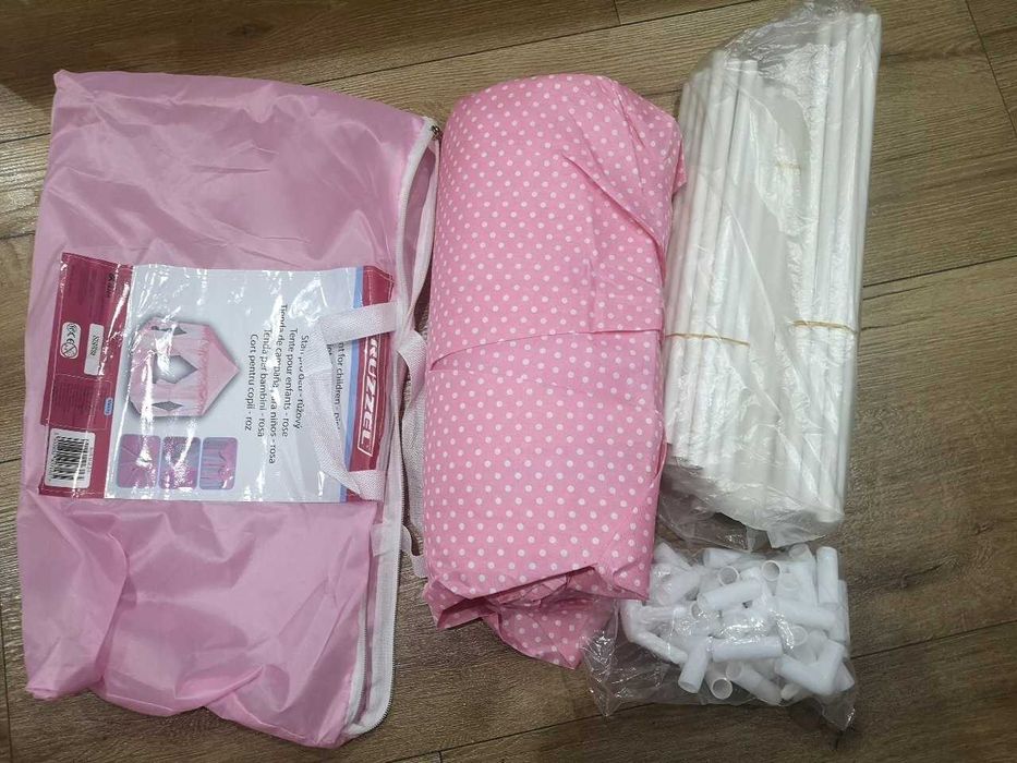 Namiot pałac różowy dla dzieci do domu i ogrodu 135x135x140