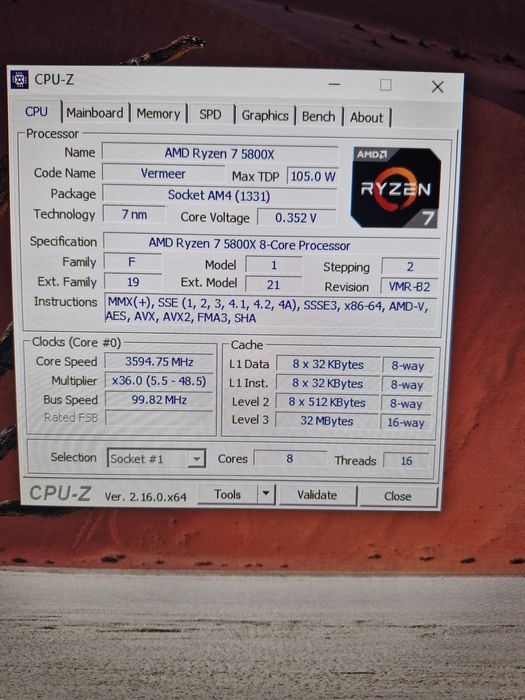 Процесор AMD Ryzen 7 5800X 4.7 GHz 32MB