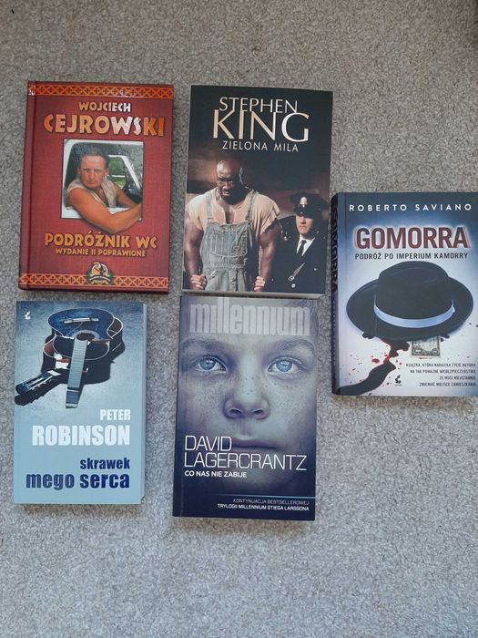 Książki różne tytuły - Gomorra, Zielona mila, Millenium