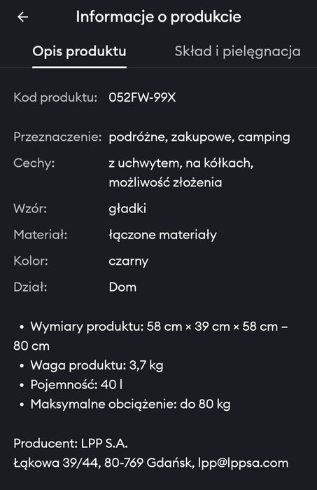 Składany wózek zakupowy