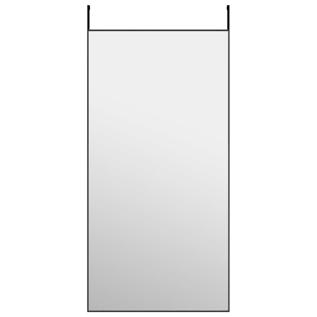 Vidaxl Lustro Na Drzwi, Czarne, 50X100 Cm, Szkło I Aluminium