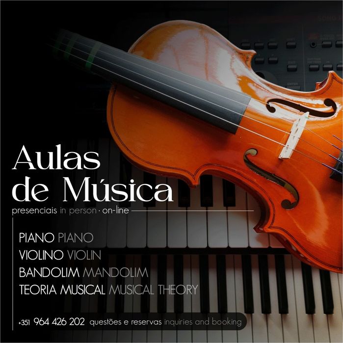 Aulas de Violino, Piano, formação musical e Bandolim