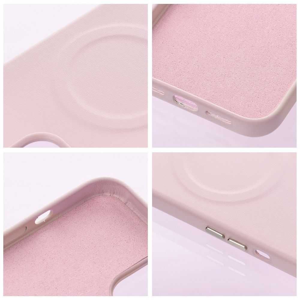 Futerał Roar Leather Mag Case  z MagSafe - do iPhone 15 Pro Różowy