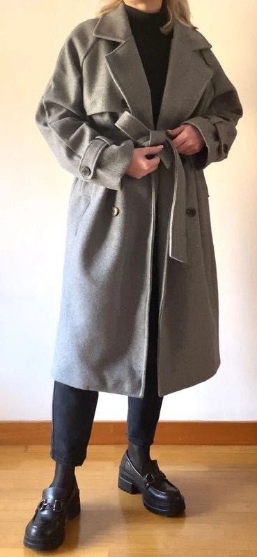 Casaco cinzento oversize