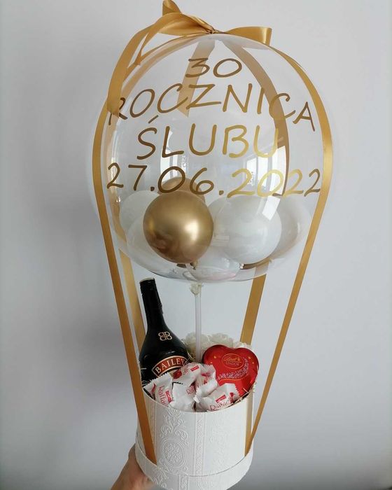 Prezent dla rodziców, chrzestnych, balon box, podziękowanie