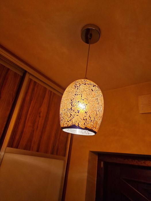 Lampa żyrandol ze szkiełek witraż