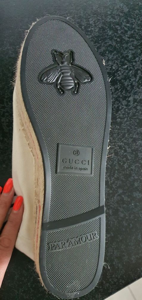 Espadryle wysokie koturny Gucci r38