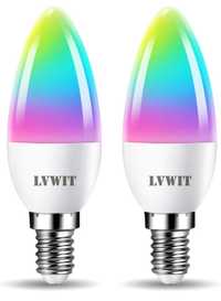 LVWIT Alexa żarówka E14 LED, Wi-Fi, 4,9 W 2 sztu