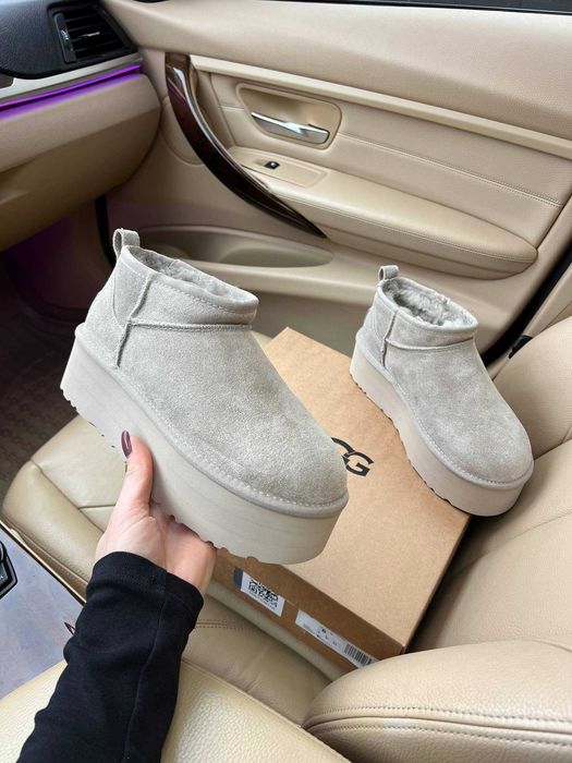 Уггі UGG Ultra Mini Platform Light Grey Угг 5 см (36-40)
