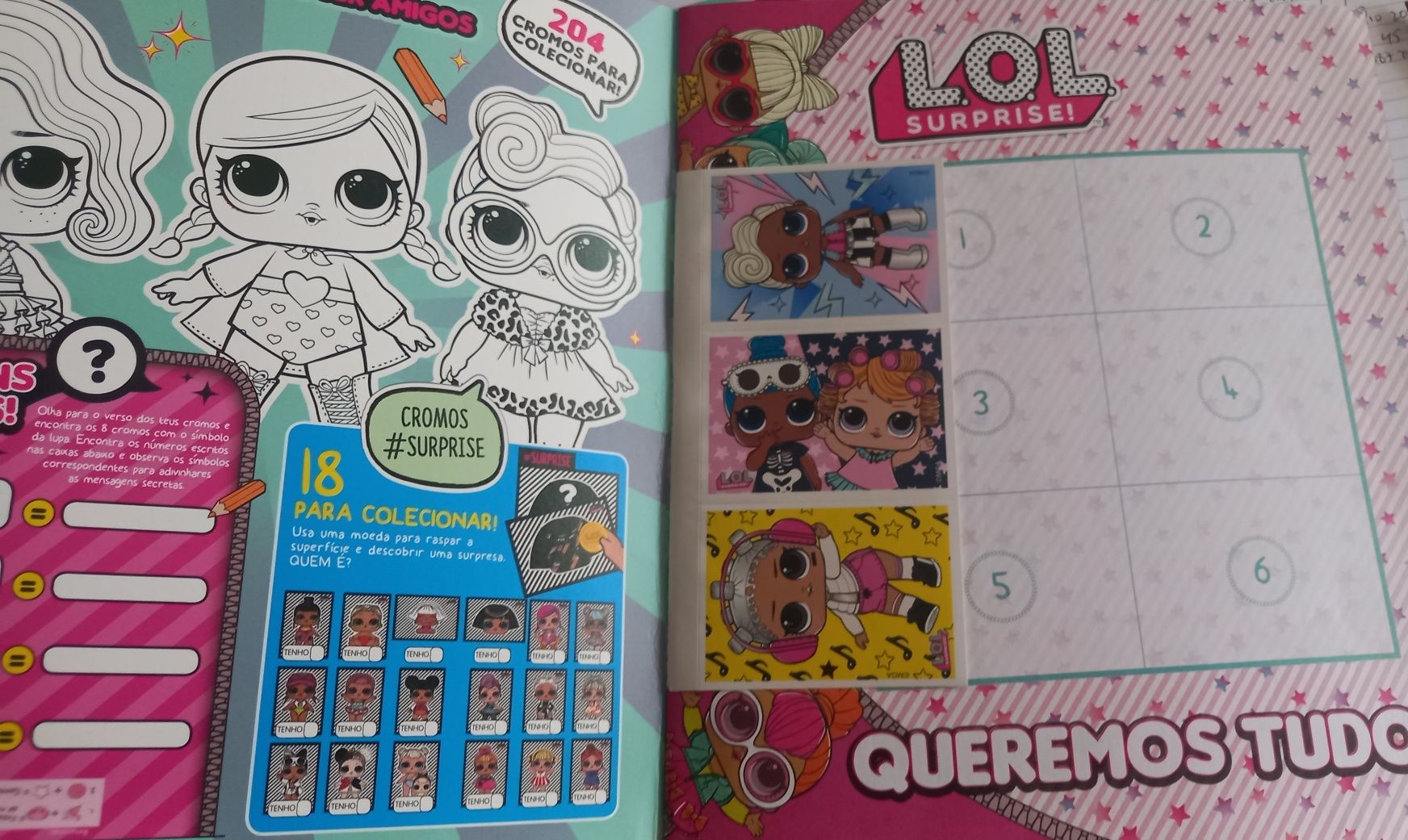 caderneta L.O.L surprise sticker coleção vamos ser amigos novo