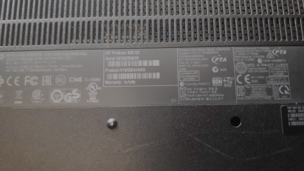 HP probook650 G2 uszkodzone