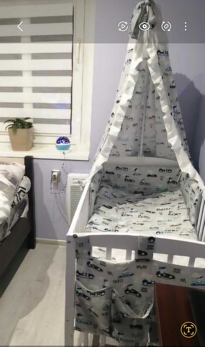 Łóżko dla niemowlaka +baldachim +materac