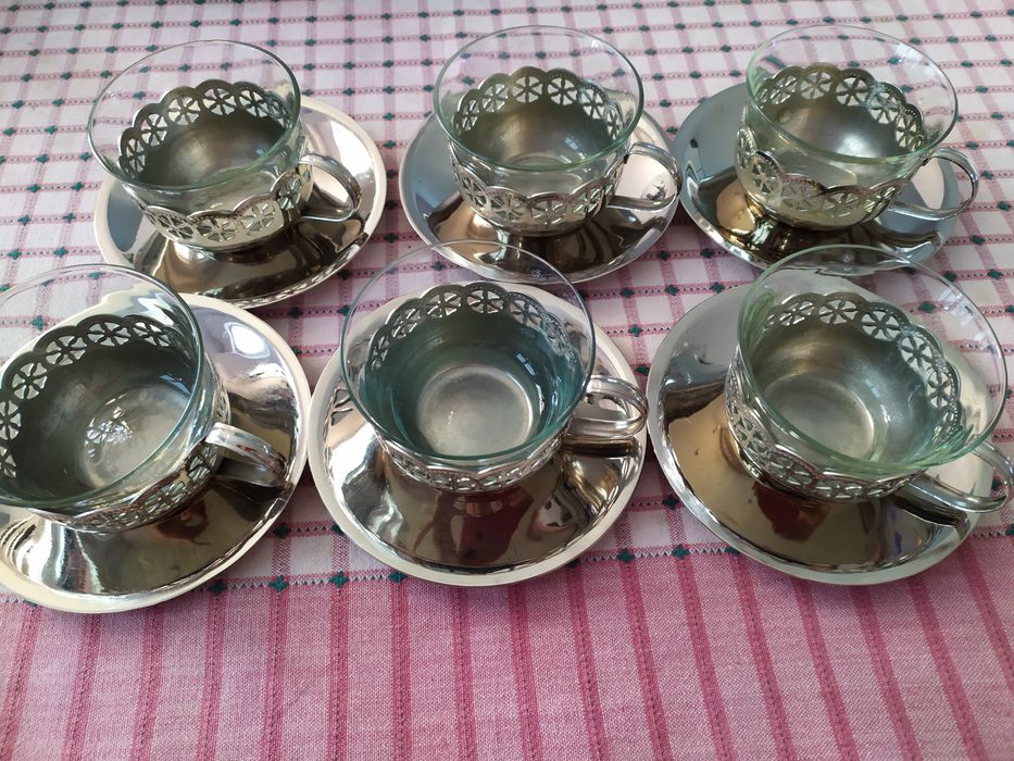 Чайний сервіз  Никелир СССР на 6 персон у відмінному стані