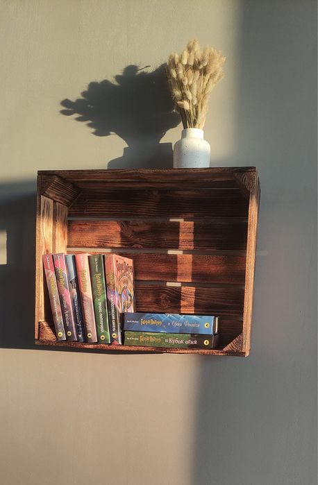 Полка деревʼяна на стіну