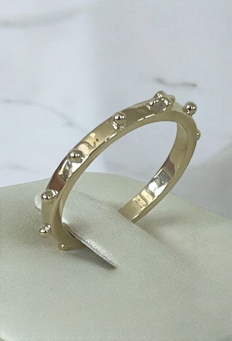 Złoty Pierścionek Różaniec Rozmiar 19