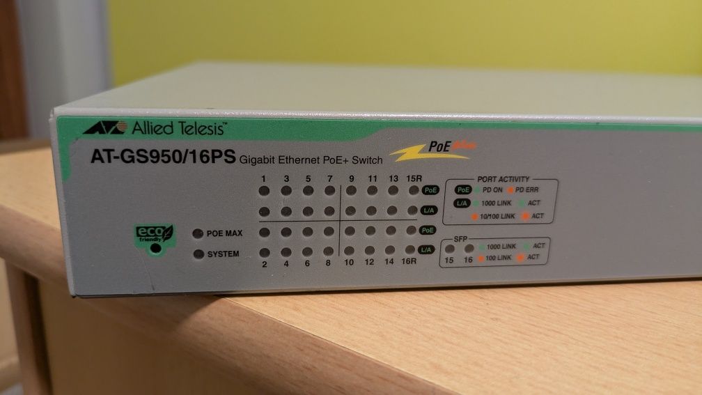 Switch zarządzalny L2 PoE+ Allied Telesis AT-GS950/16PS 16x1Gbps 2xSFP