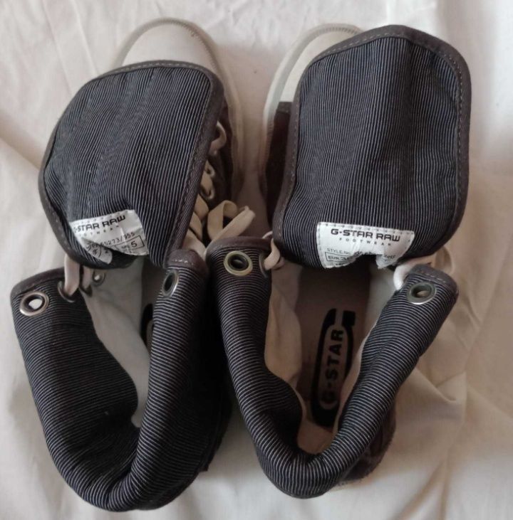 Wysokie regulowane popielate wiązane trampki r.36 G-Star Raw