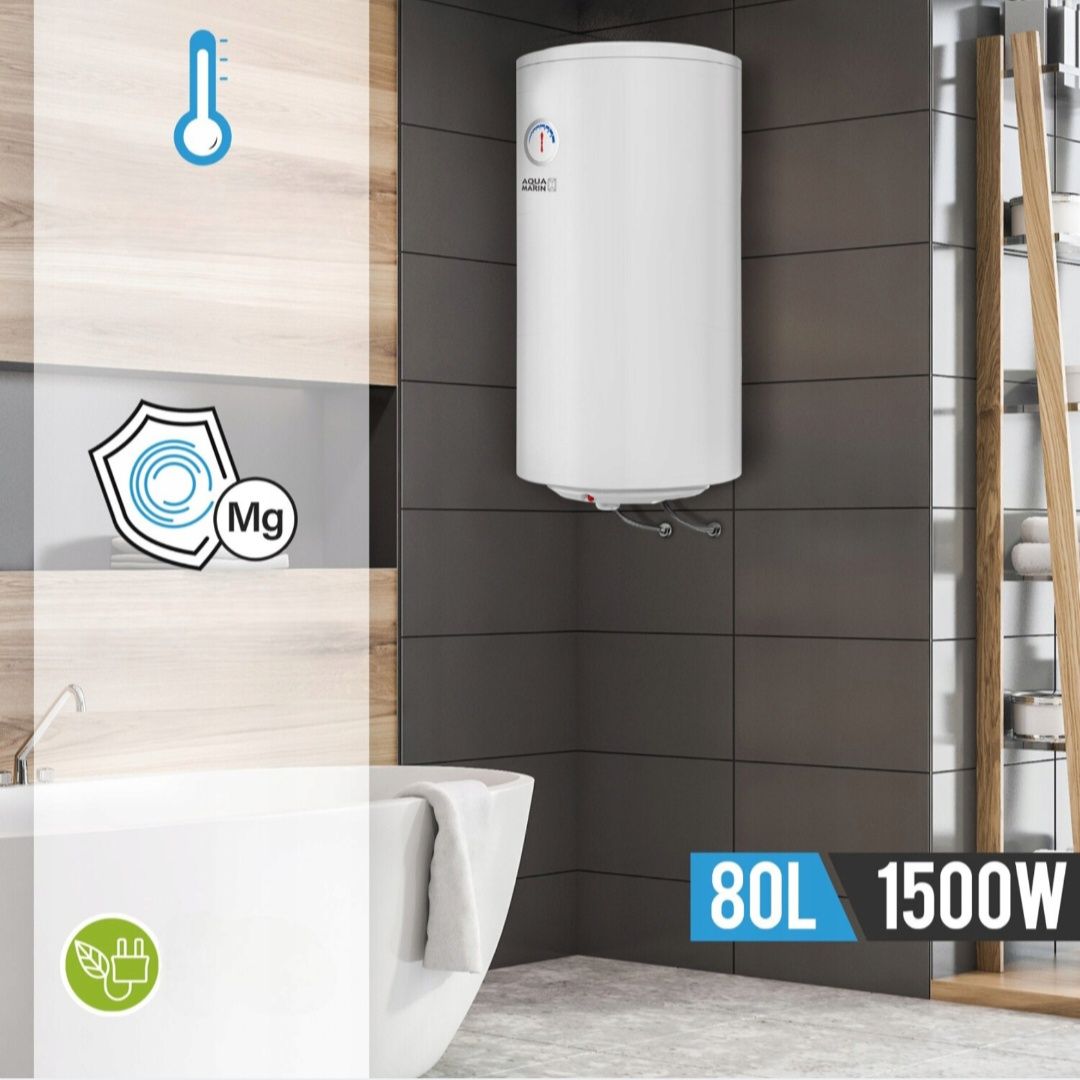 Bojler 80L Elektryczny Podgrzewacz Wody 1500W Emaliowany Zbiornik