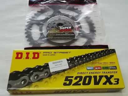 Kit Transmissao corrente X-ring dourada Yamaha XT 660 R / X de 04 a 15