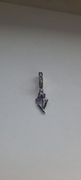 Charms Fioletowy Fiołek Srebro S925 Zawieszka do Bransoletki Modułowej