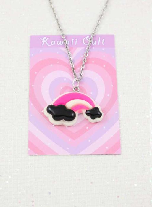 wisiorek tęcza różowy kawaii harajuku pastel KC08