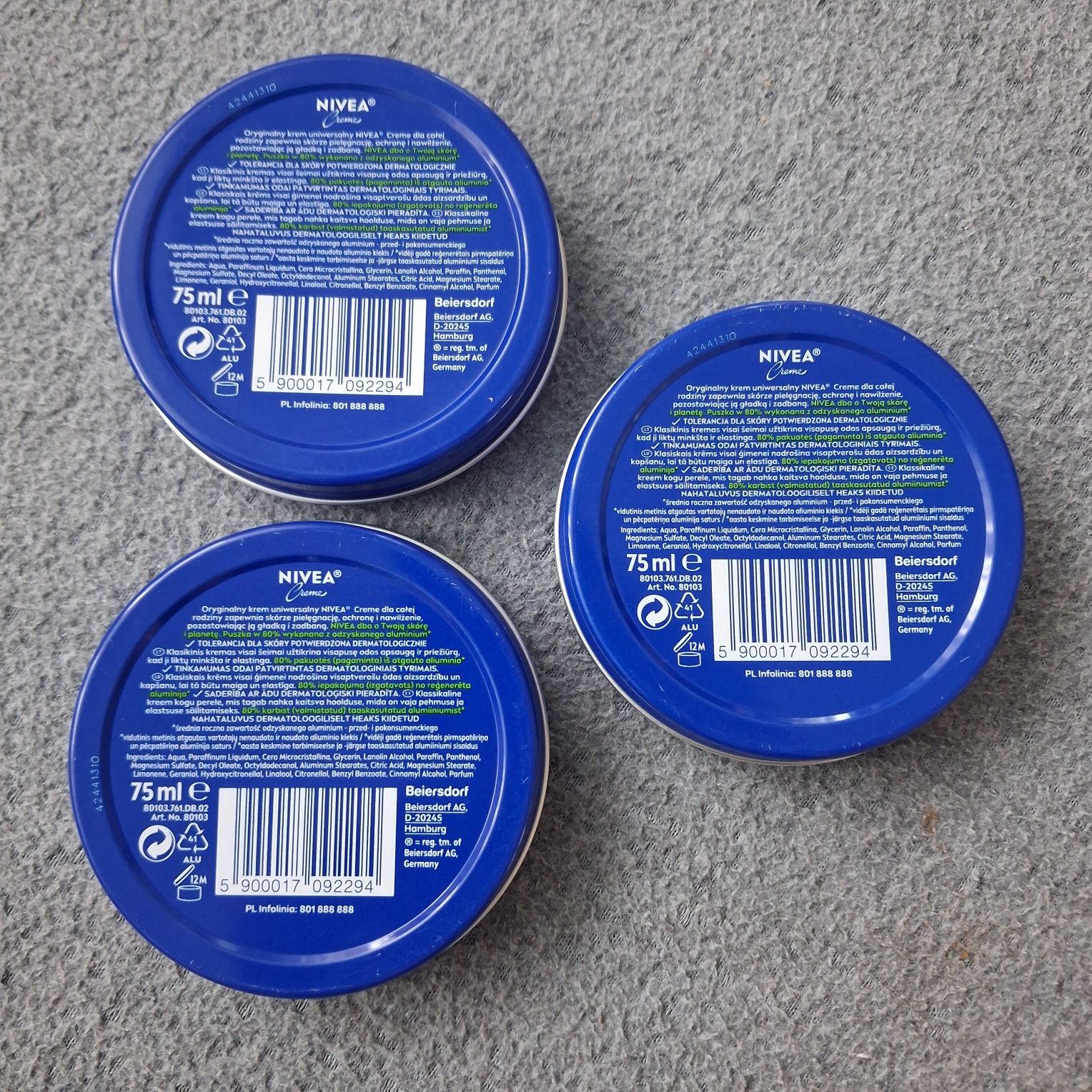 3 nowe oryginalne kremy NIVEA 75 ml