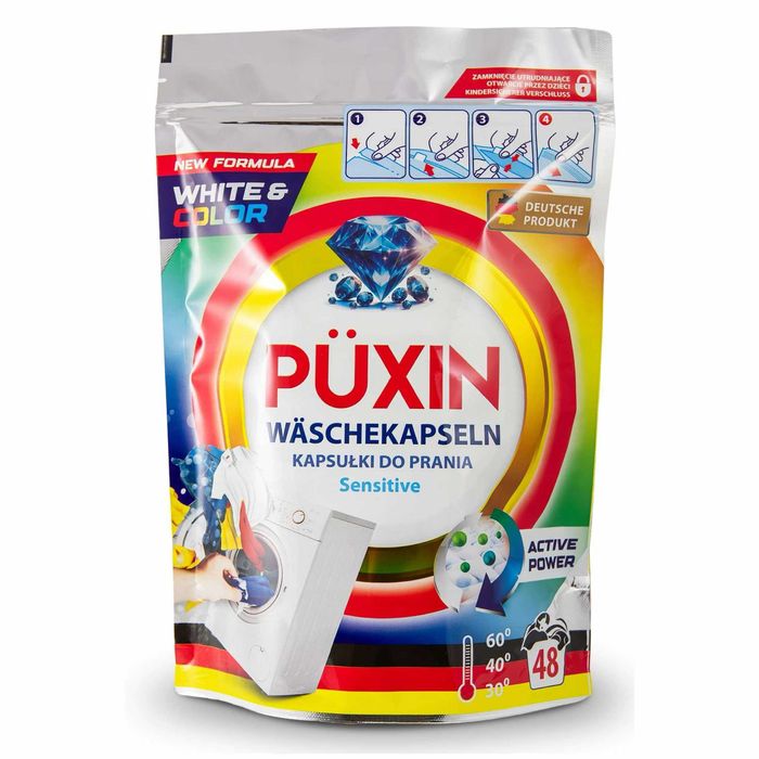 KAPSUŁKI do prania PUXIN 48szt TABLETKI do ZMYWARKI 60szt Producent