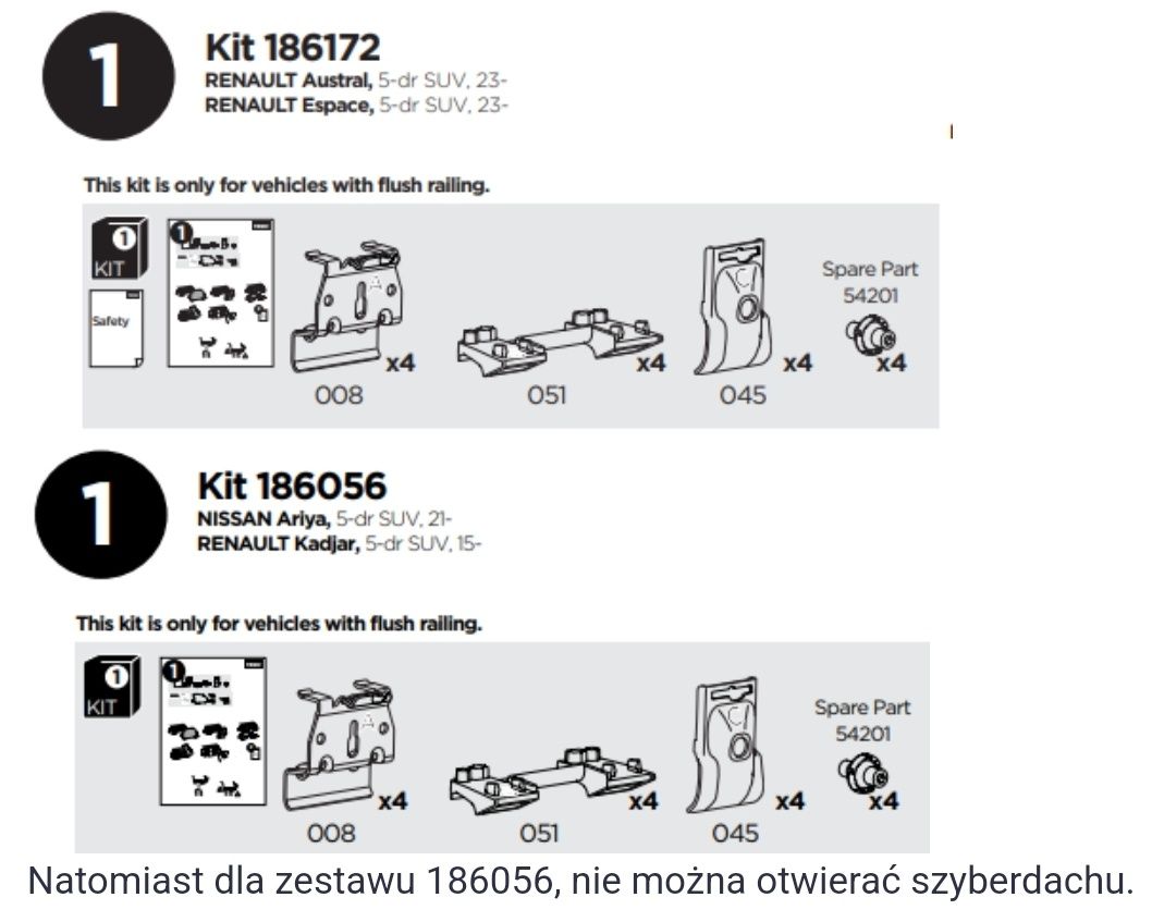 Thule belki Renault kadjar espace austral Nissan 140cm evo flash 9601