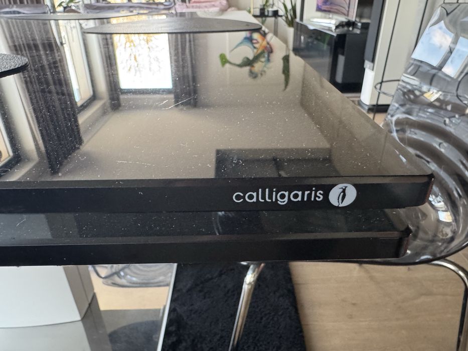 stół szklany z krzesłami Calligaris