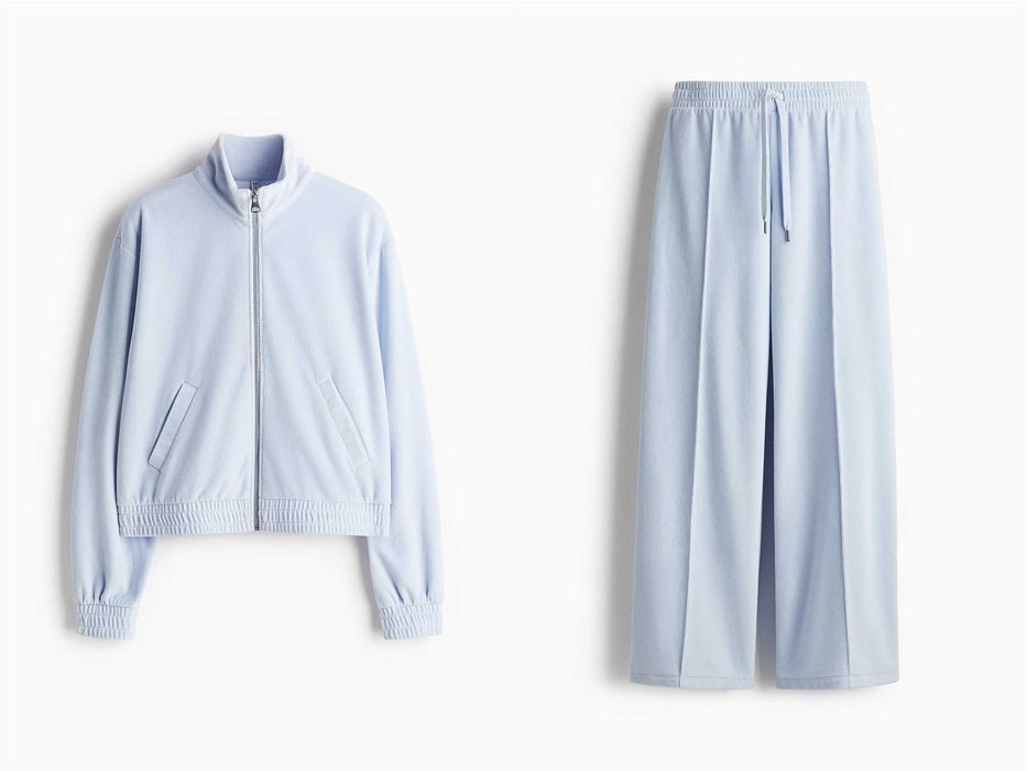 Dres bluza i spodnie S nowa kolekc niebieski welurowy PROMOCJA bawełna