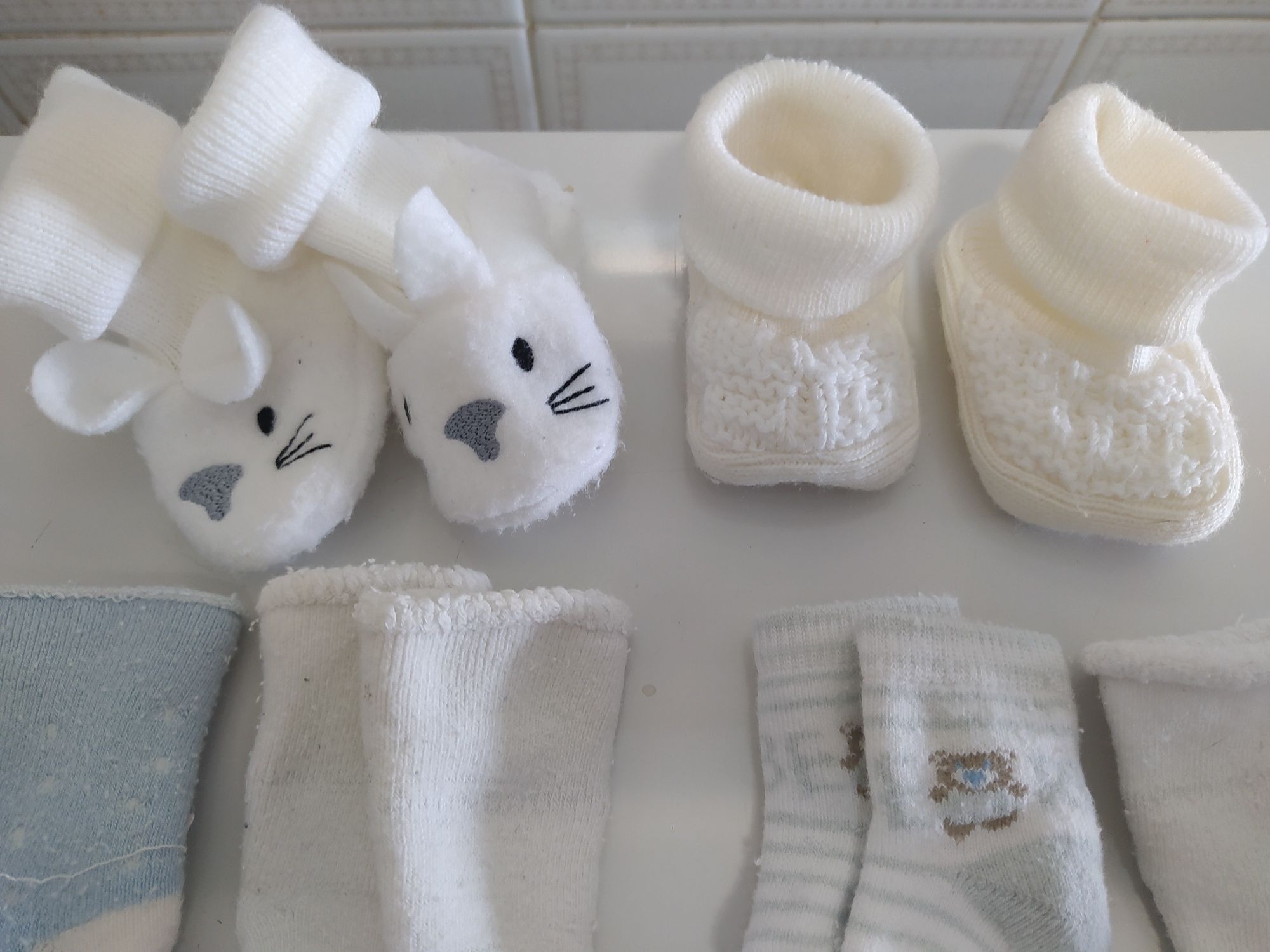 Conjunto de meias e botinhas 0-3 meses