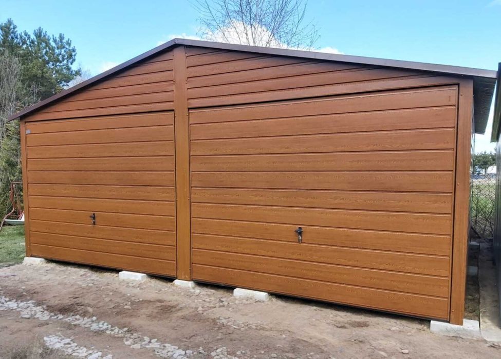 Garaż PREMIUM blaszany drewnopodobny GRAFIT 6x5 6x6 6x7 7x6 Producent